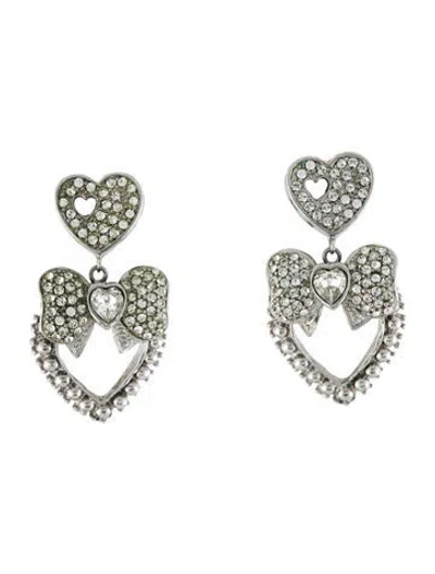 Pre-owned Dolce & Gabbana Crystal Clip-on Drop Earrings In Multi