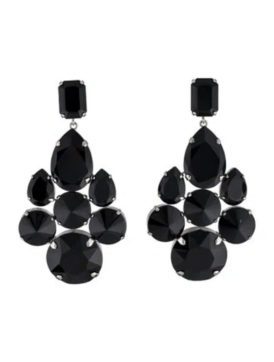 Pre-owned Dolce & Gabbana Crystal Clip-on Drop Earrings In Multicolor
