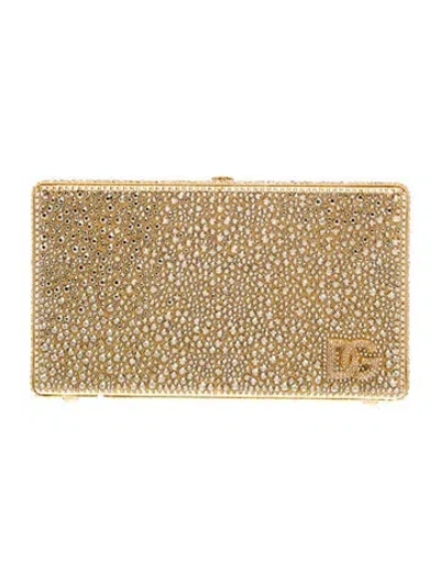 Pre-owned Dolce & Gabbana Crystal Clutch In Neutrals