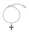 Dolce & Gabbana Crystal-cross Link Bracelet In Metallic