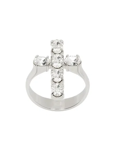 Dolce & Gabbana Crystal Cross Ring In White