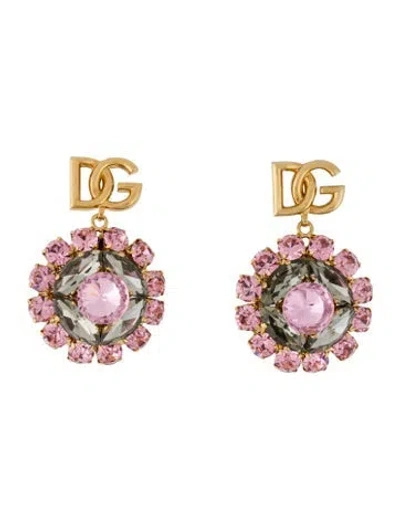 Pre-owned Dolce & Gabbana Crystal "dg" Clip-on Earrings