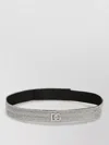Dolce & Gabbana Crystal Embellished Adjustable Silver Tone Belt In Silver