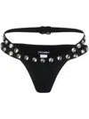 Dolce & Gabbana Crystal-embellished Bikini Bottoms In Black