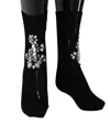 Dolce & Gabbana Black Stretch Floral Clear Crystal Socks In Black