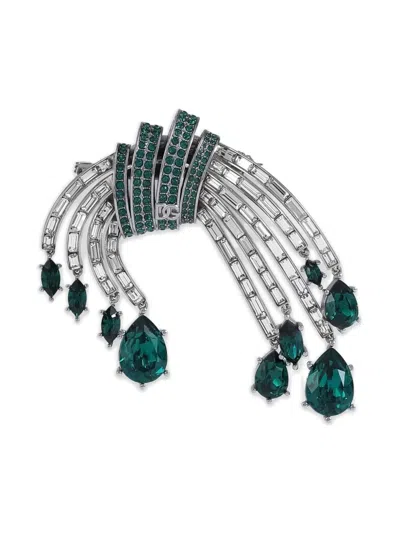 Dolce & Gabbana Crystal-embellished Brooch In Metallic