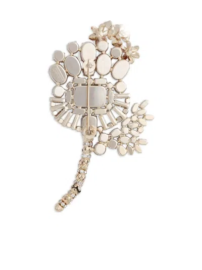 Dolce & Gabbana Crystal-embellished Brooch In Neutral