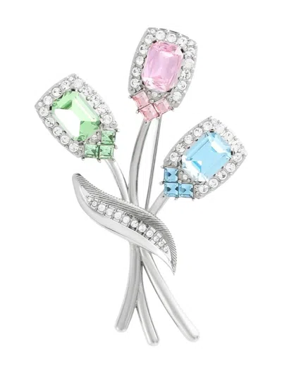 Dolce & Gabbana Crystal-embellished Brooch In Silver