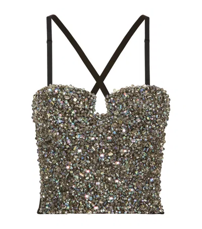 DOLCE & GABBANA CRYSTAL-EMBELLISHED BUSTIER