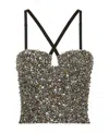 Dolce & Gabbana Crystal-embellished Bustier In Gray