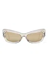 Dolce & Gabbana Crystal-embellished Cat-eye Frame Sunglasses In Transparent