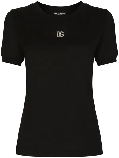 DOLCE & GABBANA CRYSTAL-EMBELLISHED COTTON T-SHIRT