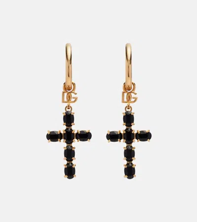 Dolce & Gabbana Crystal-embellished Drop Earrings In Gold