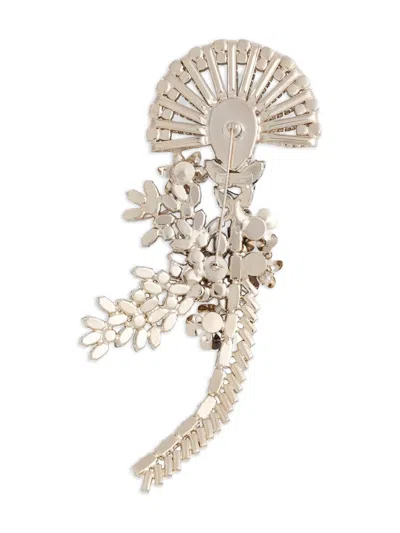 Dolce & Gabbana Crystal-embellished Floral Brooch In Metallic