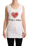 Dolce & Gabbana White La Moda Crystal Tank Top T-shirt In White