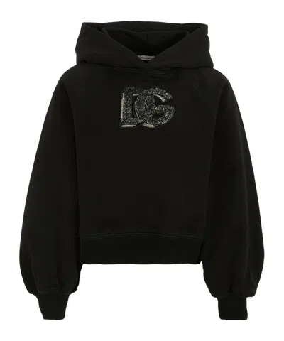 Dolce & Gabbana Crystal-embellished Hoodie In Black