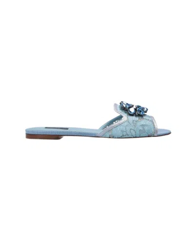 DOLCE & GABBANA DOLCE  GABBANA BIANCA LACE DETAILED SANDALS
