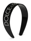 Dolce & Gabbana Crystal-embellished Logo Headband In Black