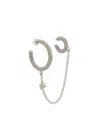 Dolce & Gabbana Crystal-embellished Logo-pendant Earring In Silver