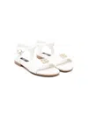 DOLCE & GABBANA KIDS WHITE PATENT LEATHER SANDALS