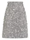 Dolce & Gabbana Crystal-embellished Midi Skirt In Silver