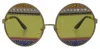 Dolce & Gabbana Gold Oval Metal Crystals Shades Dg2209b Sunglasses In Gold