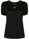 Dolce & Gabbana Black T-shirt With Logo Decorated With Crystals On The Front In Black