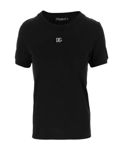 DOLCE & GABBANA DOLCE  GABBANA LOGO PLAQUE CREWNECK T-SHIRT