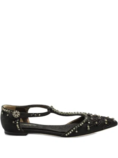 Pre-owned Dolce & Gabbana Crystal-embellished Sandals In Black