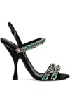 Dolce & Gabbana Crystal-embellished Sandals In Animal Print