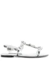 Dolce & Gabbana Crystal-embellished Sandals In Silver