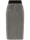 Dolce & Gabbana Crystal Mesh Midi Skirt In Silber