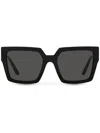 Dolce & Gabbana Crystal-embellished Square-frame Sunglasses In Schwarz