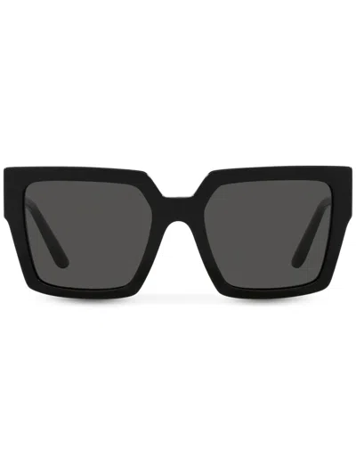 Dolce & Gabbana Crystal-embellished Square-frame Sunglasses In Schwarz