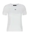 Dolce & Gabbana White Jersey Dg Logo Plate T-shirt In White