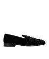 Dolce & Gabbana Crystal-embellished Velvet Slippers In Black