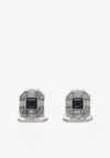 Dolce & Gabbana Crystal-embellishment Cufflinks In Silver