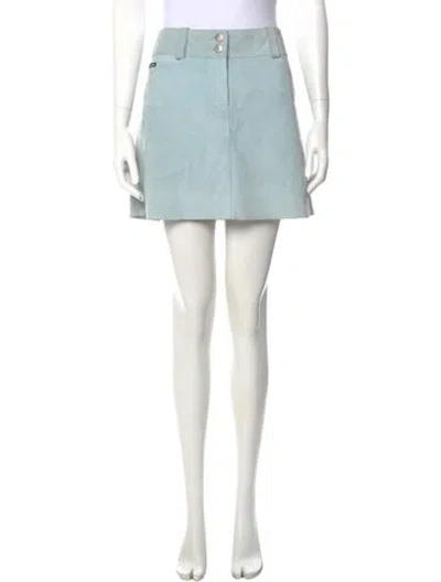 Pre-owned Dolce & Gabbana Crystal Embellishments Mini Skirt In Blue