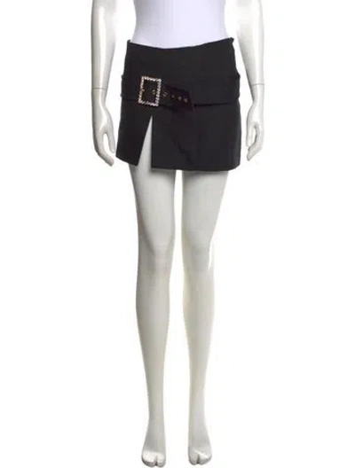 Pre-owned Dolce & Gabbana Crystal Embellishments Mini Skirt In Grey