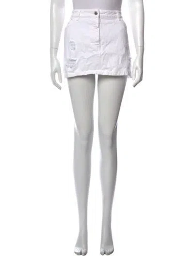 Pre-owned Dolce & Gabbana Crystal Embellishments Mini Skirt In Neutrals