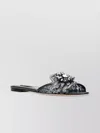 Dolce & Gabbana Crystal Lace Flat Sandals With Floral Overlay
