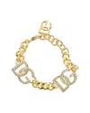 Dolce & Gabbana Crystal-embellishment Link-chain Bracelet In Gold