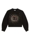 Dolce & Gabbana Crystal-logo Sweatshirt In Black