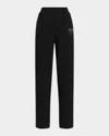 Dolce & Gabbana Embellished Dg Logo Drawstring Track Pants In Black
