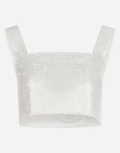DOLCE & GABBANA CRYSTAL MESH TOP