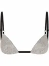 Dolce & Gabbana Dolce  Gabbana Embellished Spaghetti Strap Triangle Bra In Grey