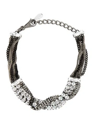 Pre-owned Dolce & Gabbana Crystal Multistrand Chain Necklace, 21.75" In Multicolor