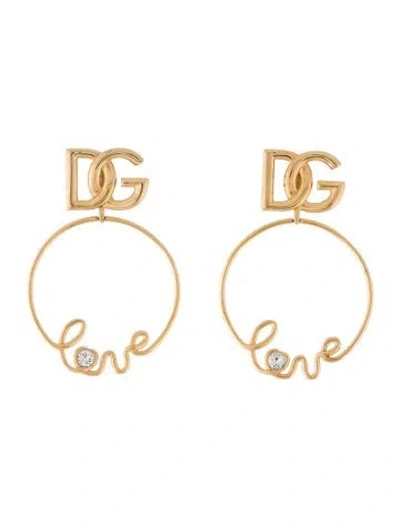 Pre-owned Dolce & Gabbana Crystal Orecchini Hoop Earrings In Multi