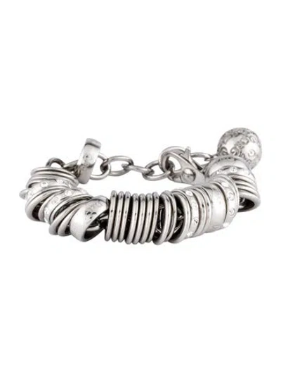 Pre-owned Dolce & Gabbana Crystal Ring Link Bracelet, 7.25" In Multi