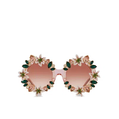 Dolce & Gabbana Crystal Sunglasses In Pink